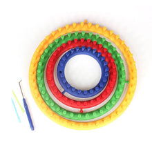 Cargar imagen en el visor de la galería, Set de 4 Telares Circulares Con Ganchillo Y Aguja