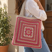 Cargar imagen en el visor de la galería, Bolso tejido a crochet con algodón lurex
