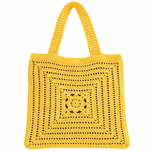 Cargar imagen en el visor de la galería, Bolso tejido a crochet en algodón – Amarillo 🌼

