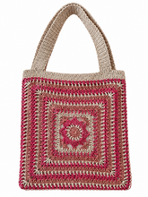 Cargar imagen en el visor de la galería, Bolso tejido a crochet con algodón lurex
